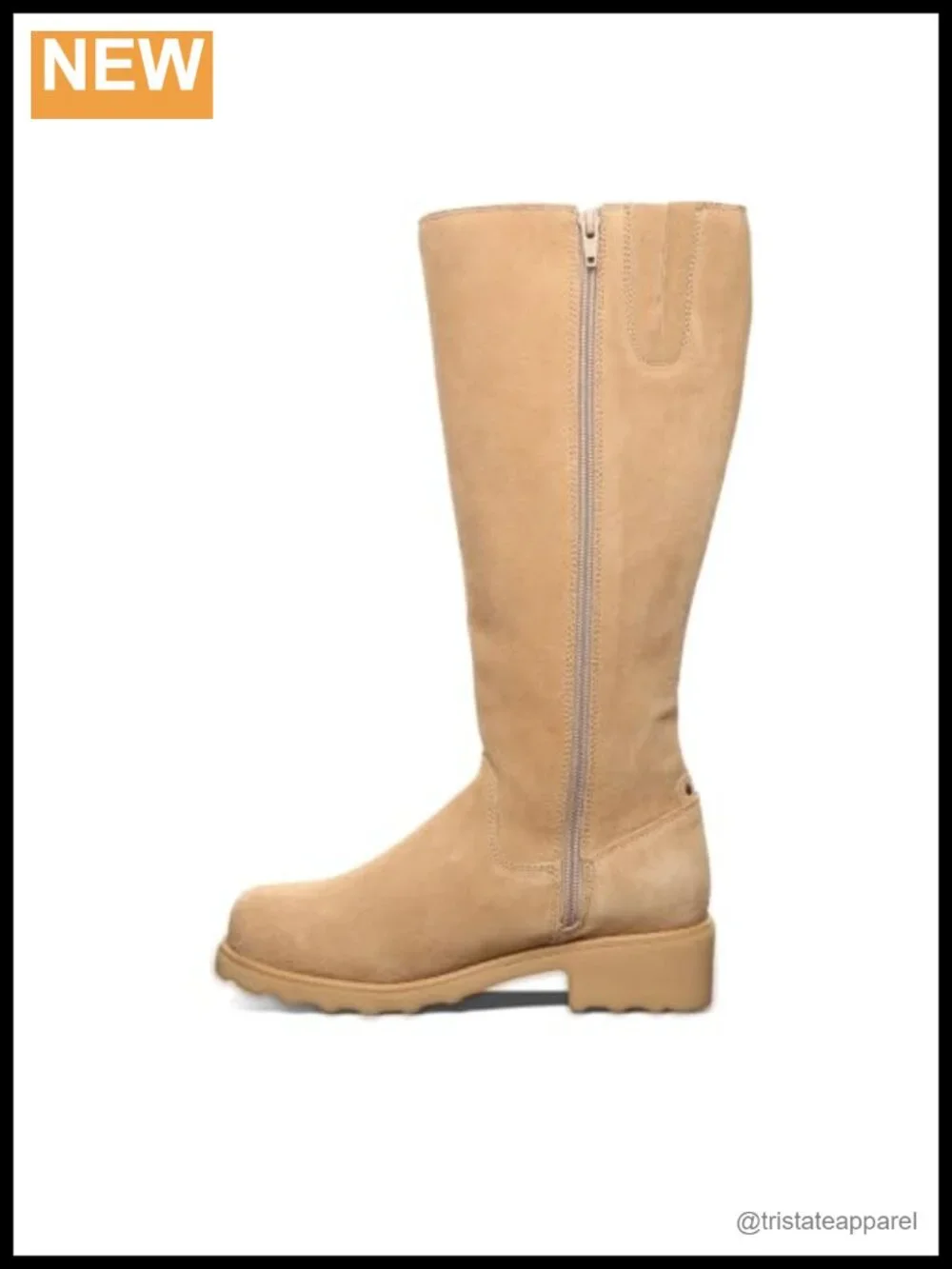 Women's Mid-Calf Suede Zip Winter Boots Sherpa Lining